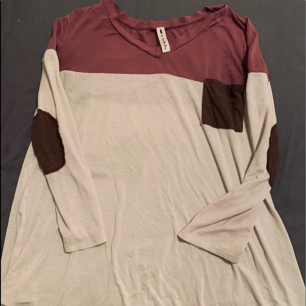 Boutique style shirt with elbow patch
